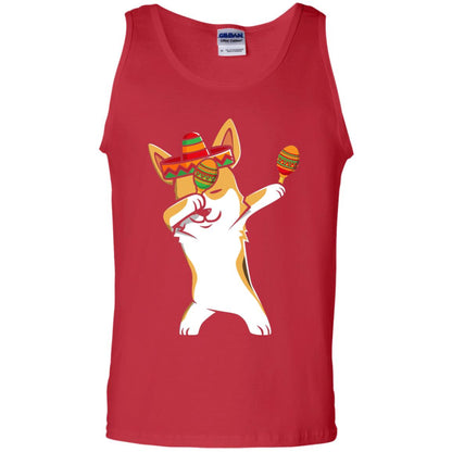 Dabbing Corgi Funny Cinco De Mayo T-shirt Red