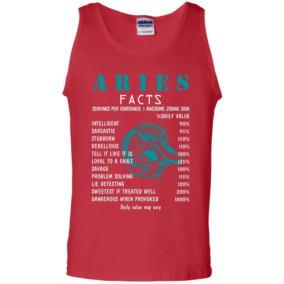 Aries Facts 1 Awesome Zodiac Sign Gift Shirt For Aries Horoscope Red