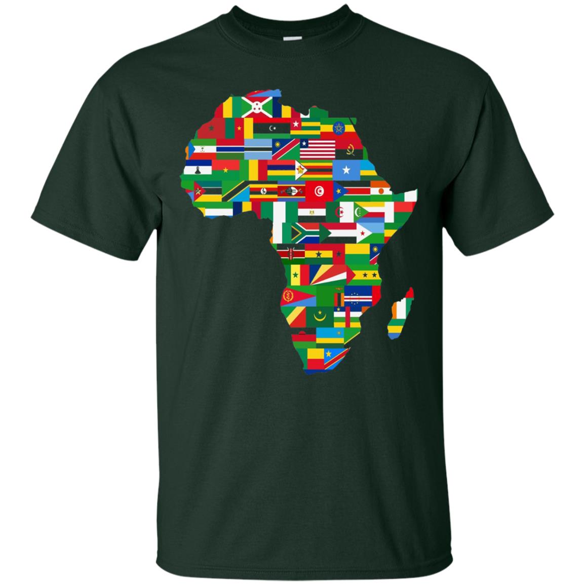 Proud African Country Flags Continent Love Proud African American T-shirt Forest