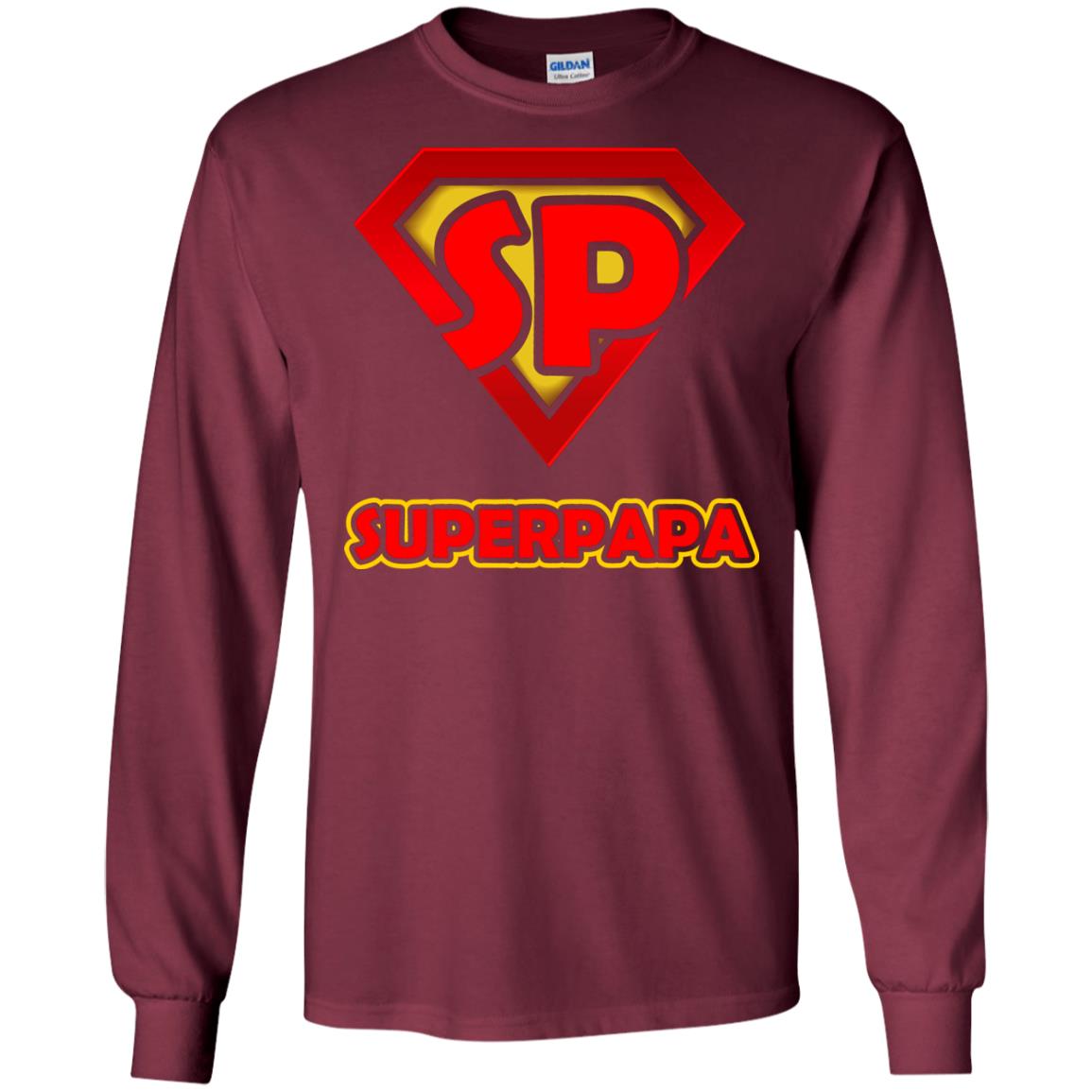 Superpapa Grandfather Grandpapa Shirt Maroon