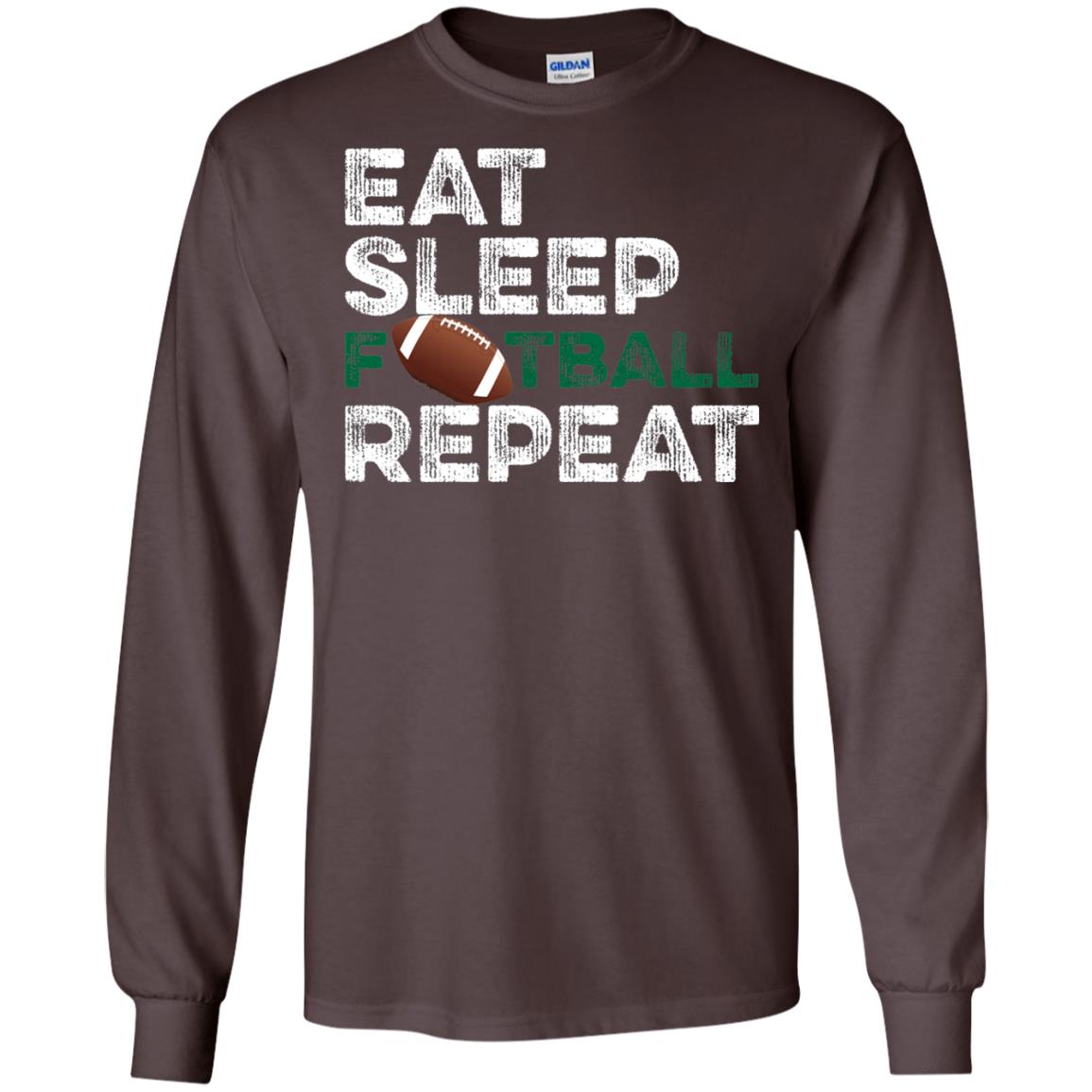 Eat Sleep Football Repeat Football Lover Shirt Dark Chocolate