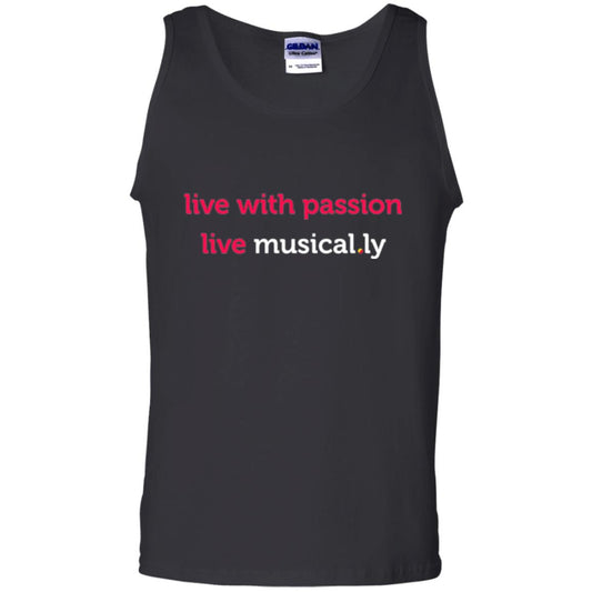 Music Lover T-shirt Live With Passion Live Musical.ly Black