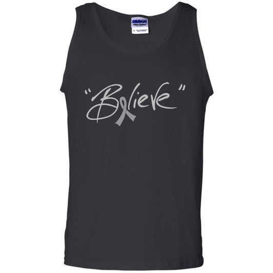 Brain Cancer Awareness Shirt Grey Ribbon Believe Black