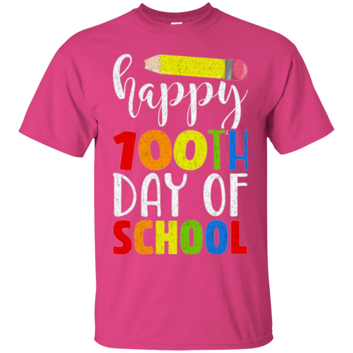 Happy 100th Day Of School Teacher T-shirt Heliconia