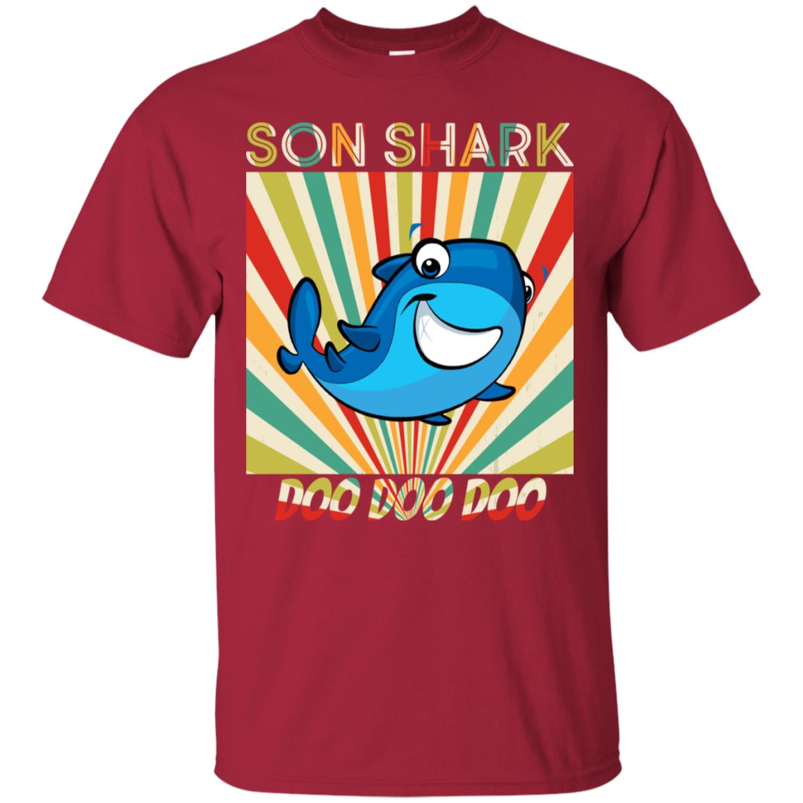 Son Shark Doo Doo Doo Family Shark Gift Shirt Cardinal