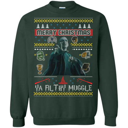 Merry Christmas Ya Filthy Muggle Harry Potter Fan T-shirt Forest Green