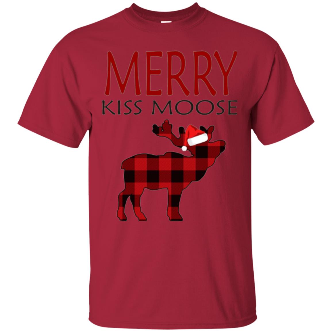 Christmas T-shirt Merry Kiss Moose Cardinal