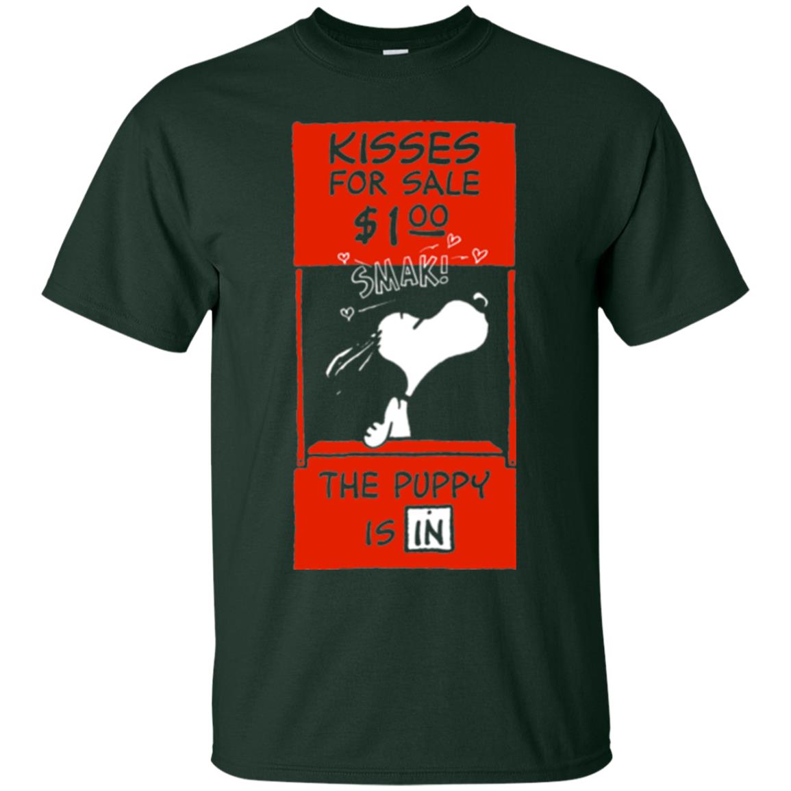 Peanuts Snoopy Kisses Valentines T-shirt Forest Green