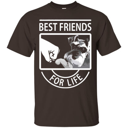 Schnauzer Lover T-shirt Best Friends For Life Dark Chocolate