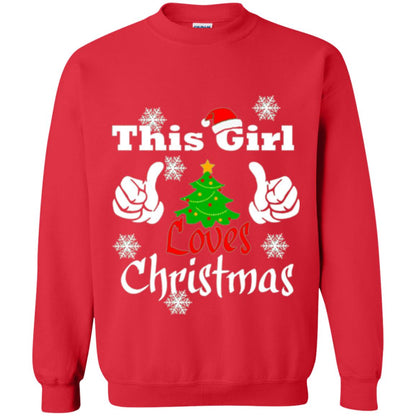 Funny Christmas This Girl Loves Christmas T-shirt Red