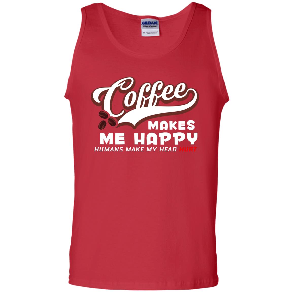 Coffee Makes Me Happy Coffee Lover T-shirt Red