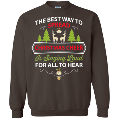 Christmas T-shirt Spread Christmas Cheer Singing Loud For All To Hear Dark Chocolate