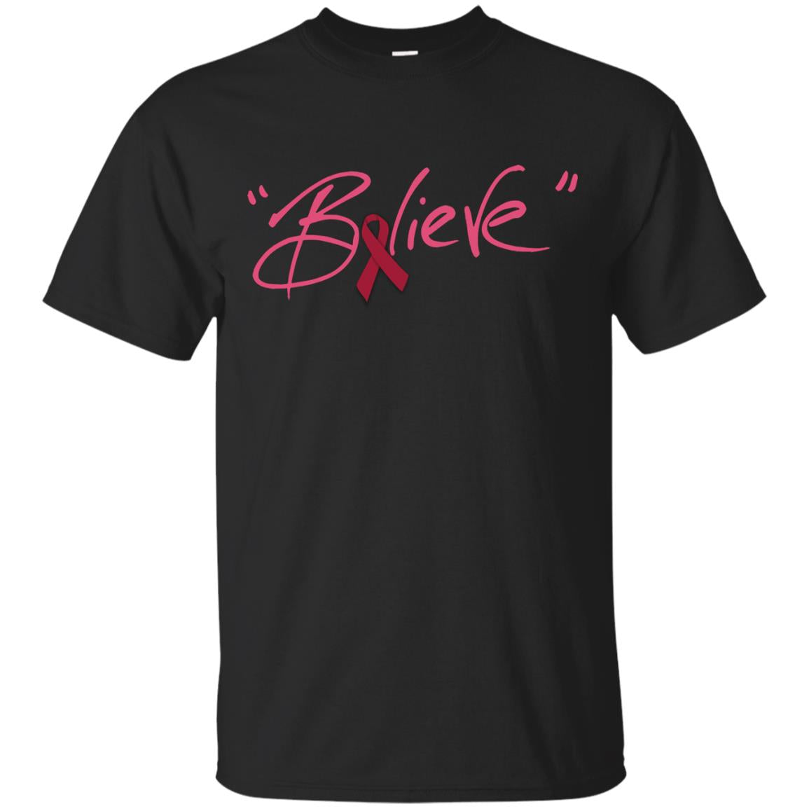 Multiple Myeloma Symptoms Awareness Shirt Burgundy Ribbon Believe Black