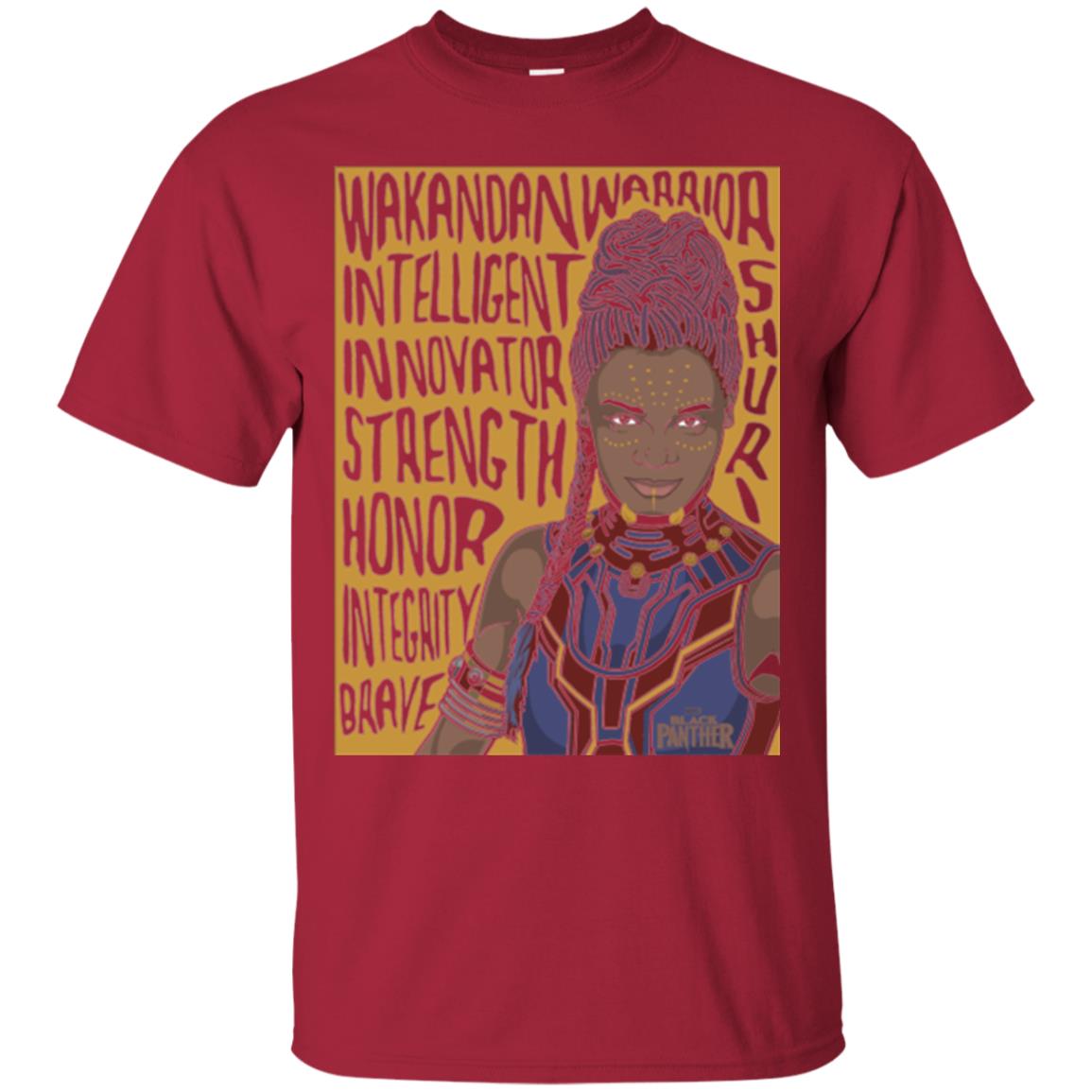 Black Panther Movie Shuri Word Art T-shirt Cardinal