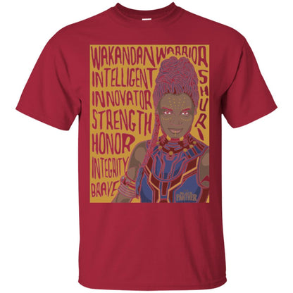 Black Panther Movie Shuri Word Art T-shirt Cardinal