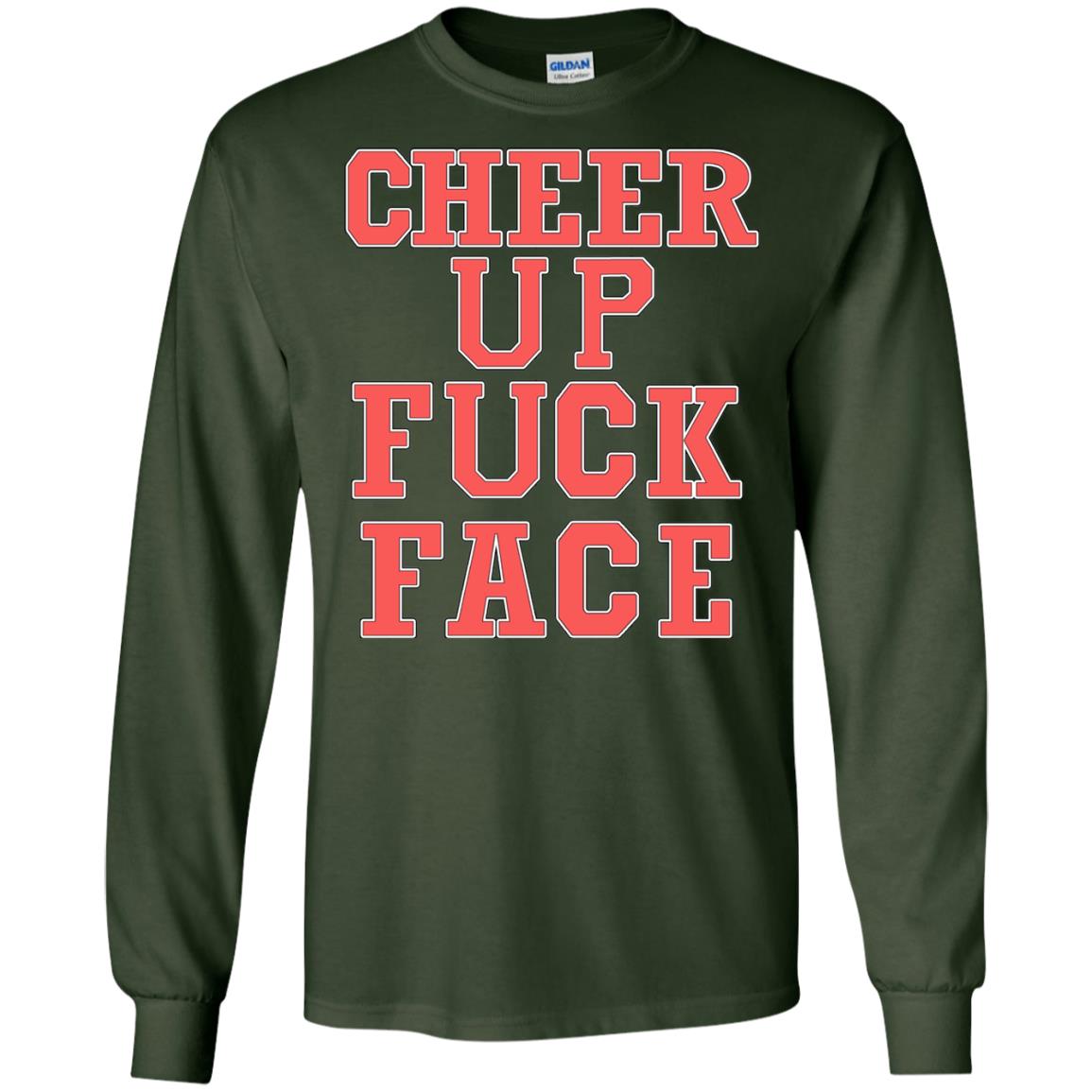 Cheer Up Face Shirt Forest Green