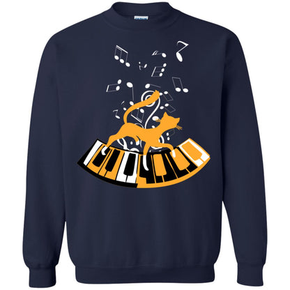 Cat Plays Piano Shirt For Mens Womens Navy