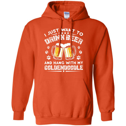 I Just Want To Drink Beer And Hang With My Goldendoodle Shirt Orange