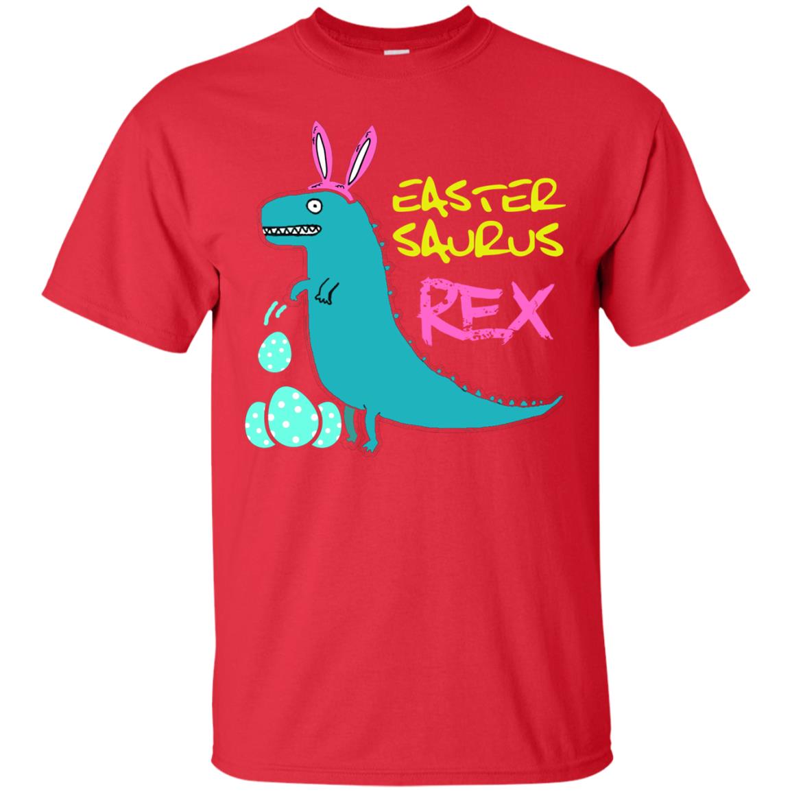 Easter Saurus Trex Bunny Dinosaur T-shirt Red