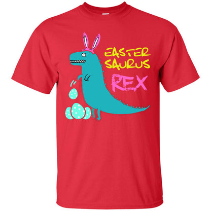 Easter Saurus Trex Bunny Dinosaur T-shirt Red