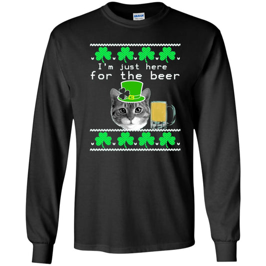 Saint Patrick_s Day T-shirt I_m Just Here For The Beer Black