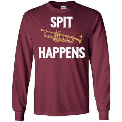 Trumpet Players T-shirt Spit Happens Maroon