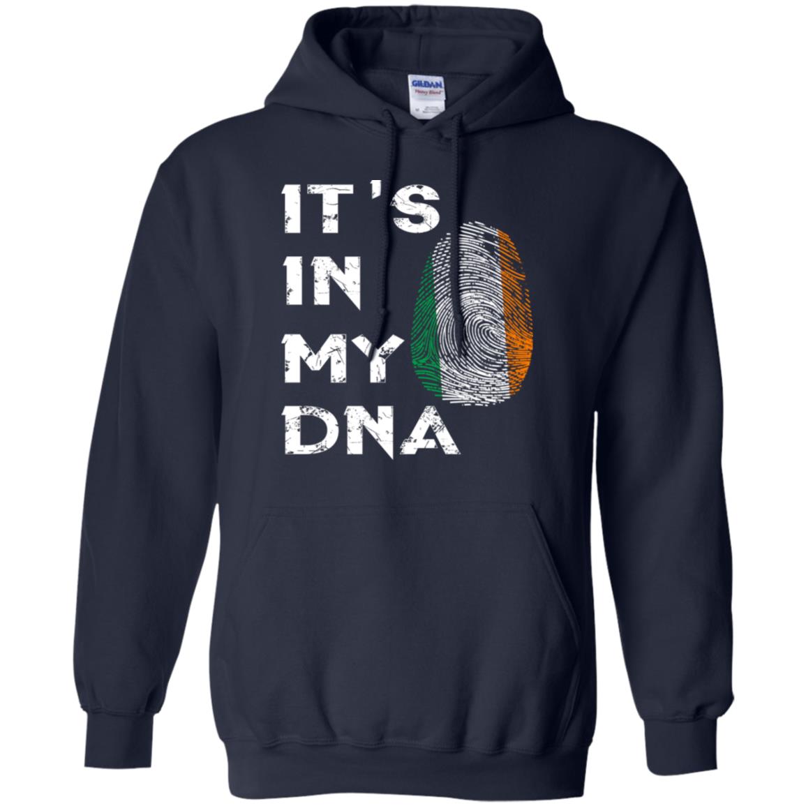 It's In My Dna Fingerprint Irish Ireland Gift Shirt Navy
