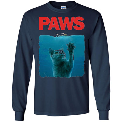 Cat Lover T-shirt Paws Kitten Meow Parody Navy