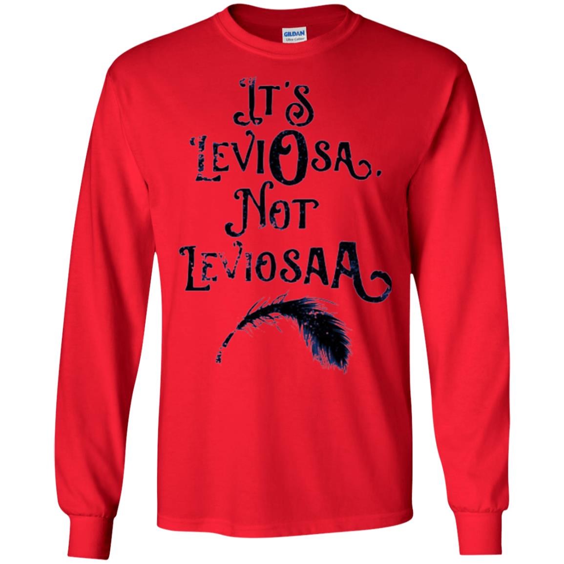 Feather Dirty Black T-shirt It_s Leviosa Not Leviosaa Red