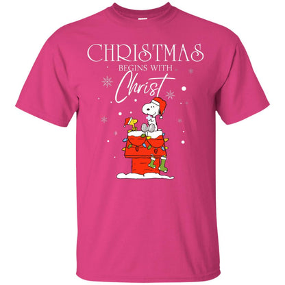 Christmas Begins With Christ Shirt Heliconia