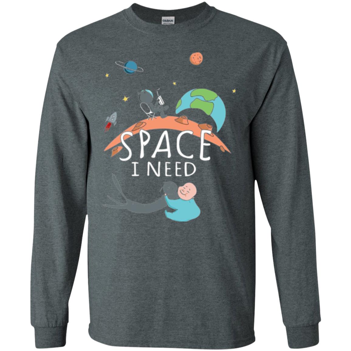 Funny Astronaut Universe Pun T-shirt I Need Space Dark Heather