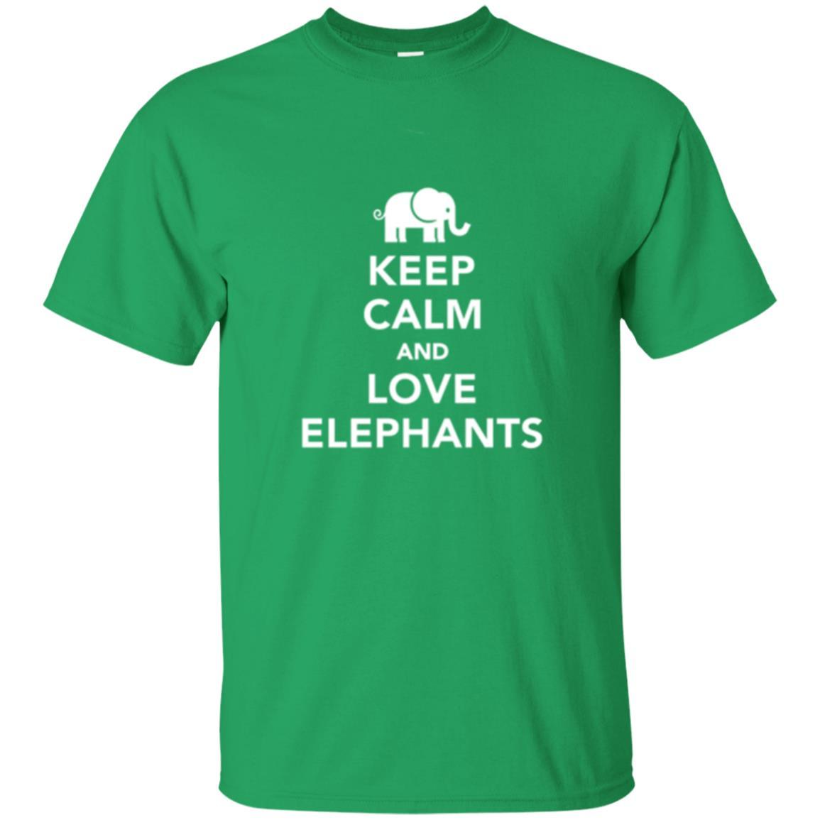 Elephant Lover T-shirt Keep Calm And Love Elephants T-shirt Irish Green