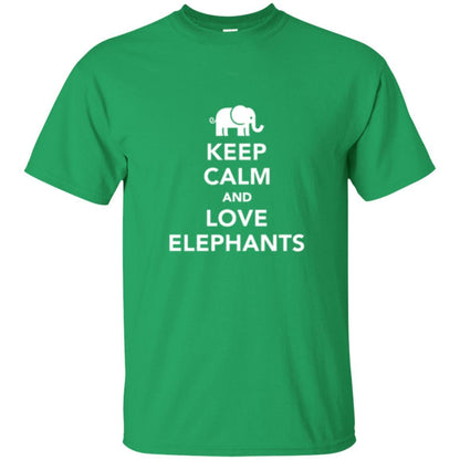 Elephant Lover T-shirt Keep Calm And Love Elephants T-shirt Irish Green