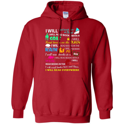 I Will Read Books On A Boat Bookworm T-shirt Red