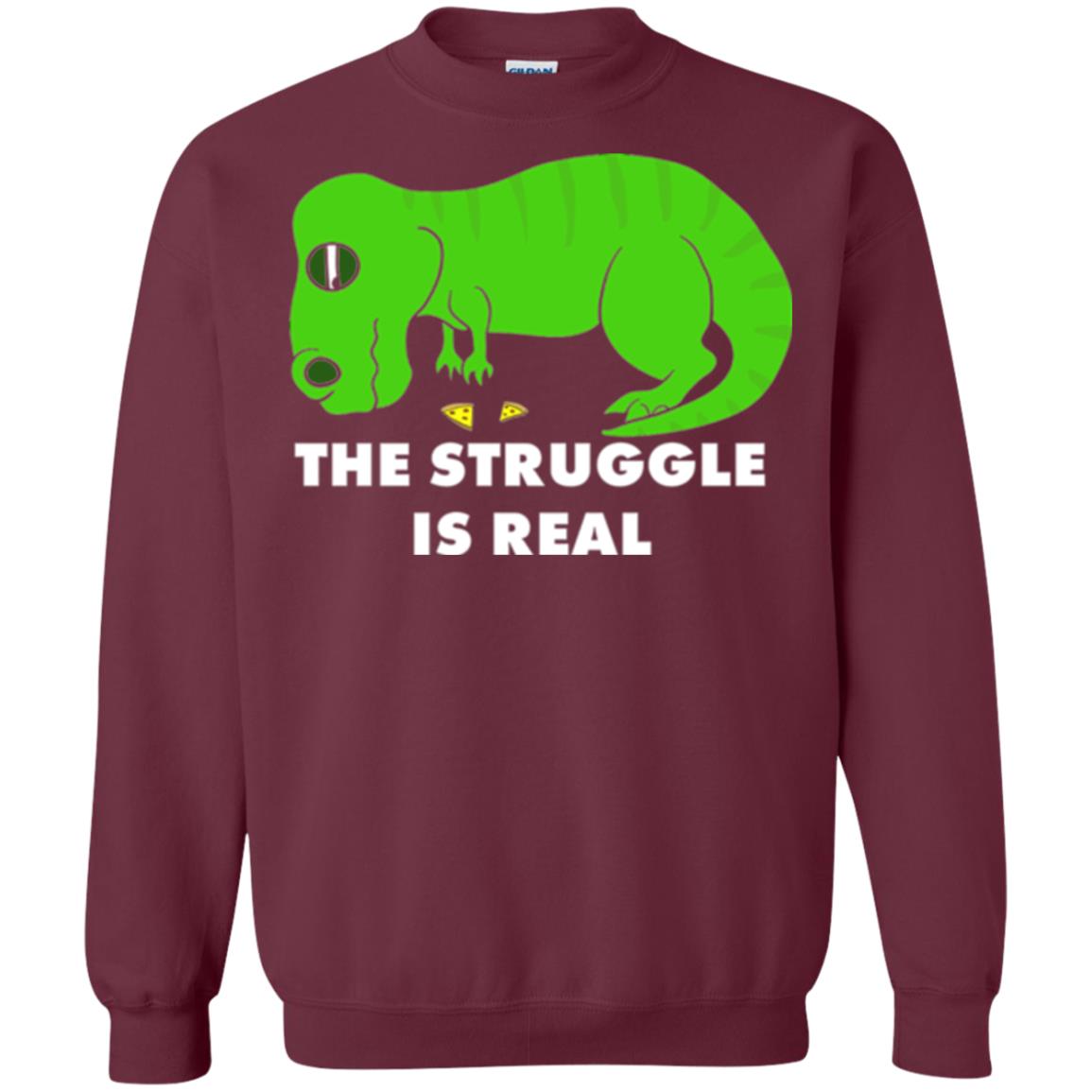 Funny Dinosaus T-shirt The Struggle Is Real Maroon