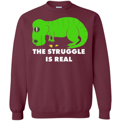 Funny Dinosaus T-shirt The Struggle Is Real Maroon
