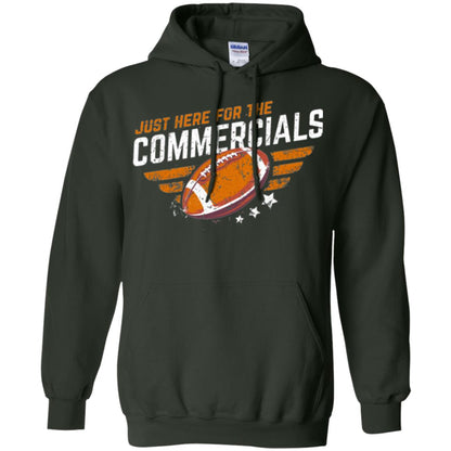 Football Lover T-shirt Just Here For The Commercials Forest Green