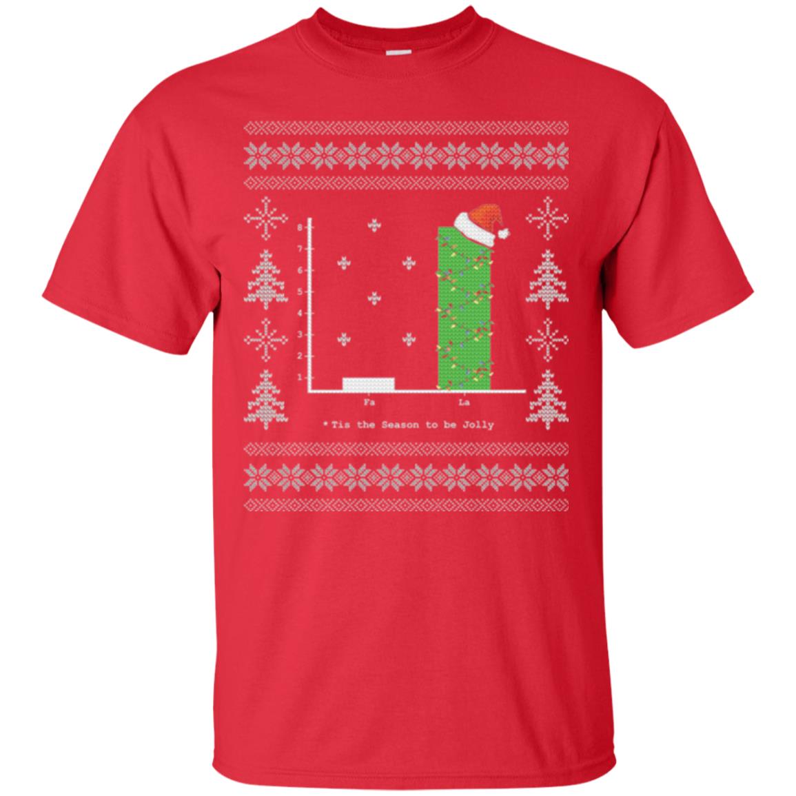 Christmas T-shirt Carol Bar Graph Red