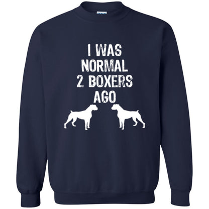 Dog Lover T-shirt I Was Normal 2 Boxers Ago Navy