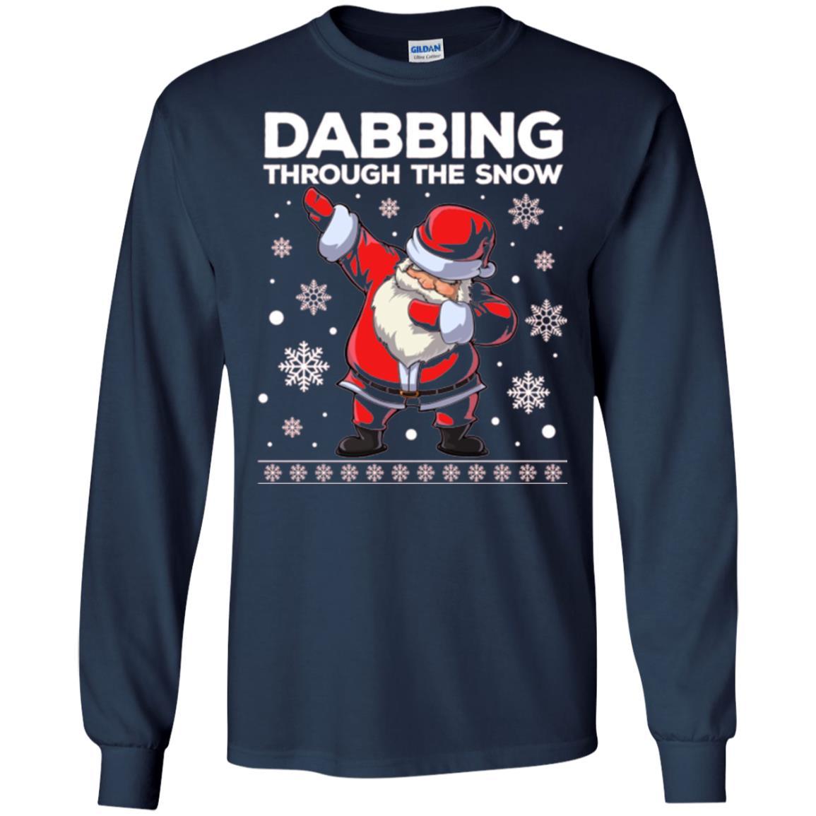 Christmas T-shirt Dabbing Through The Snow T-shirt Navy