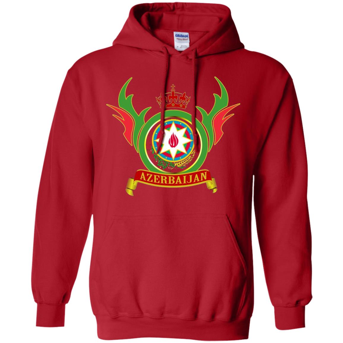 Azerbaijan Arms Coat Flag T-shirt Red