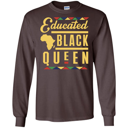 African American T-shirt Educated Black Queen Dark Chocolate
