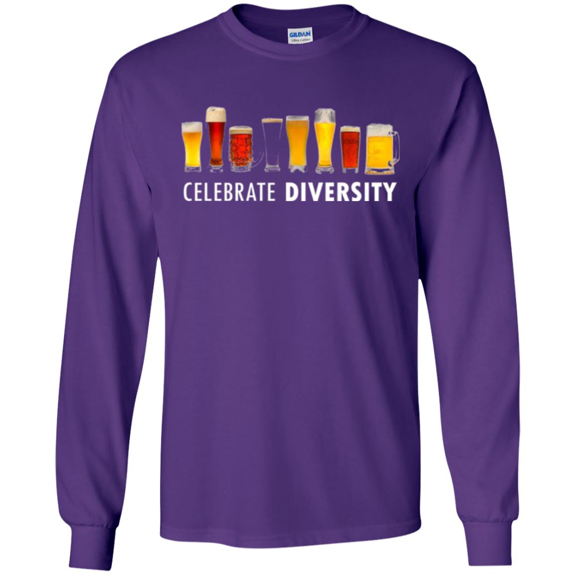 Beer Lovers T-shirt Celebrate Diversity Purple