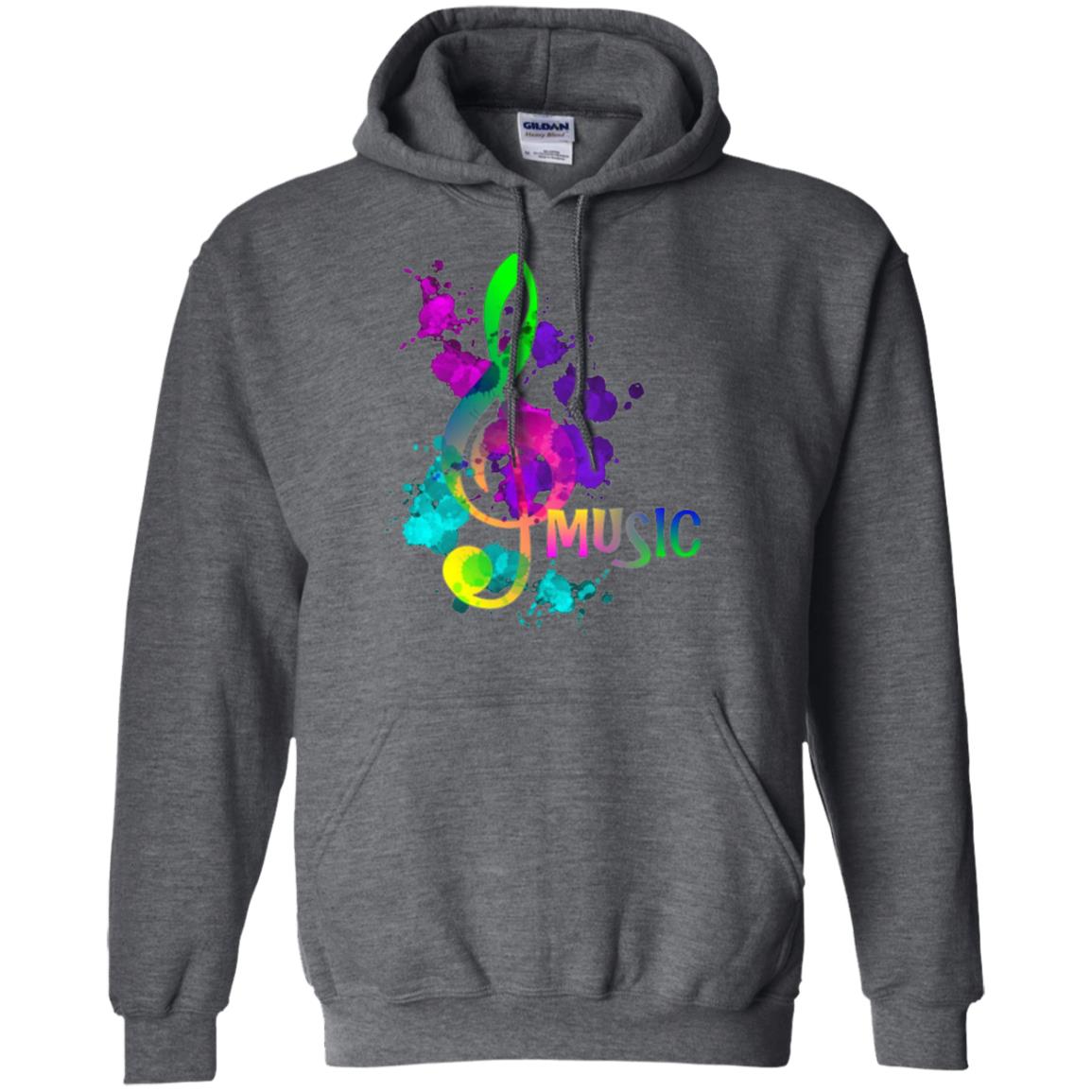 Funky Colorful Music Treble Clef Musican T-shirt Dark Heather