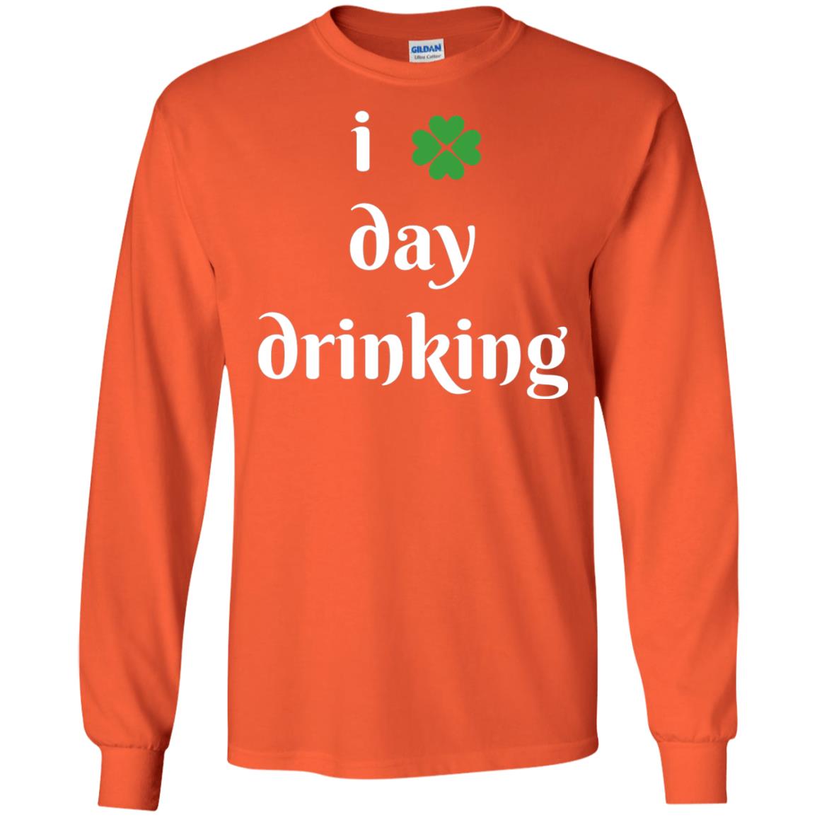 I Day Drinking Funny St Patricks Day T-shirt Orange