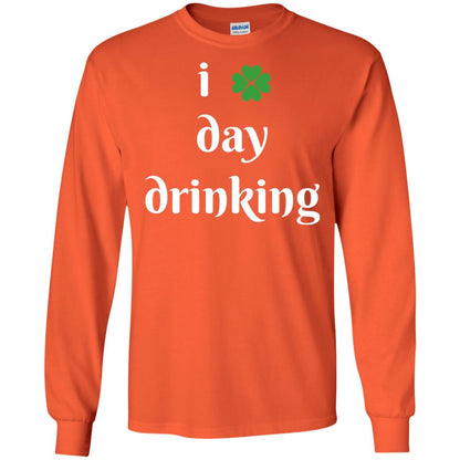 I Day Drinking Funny St Patricks Day T-shirt Orange