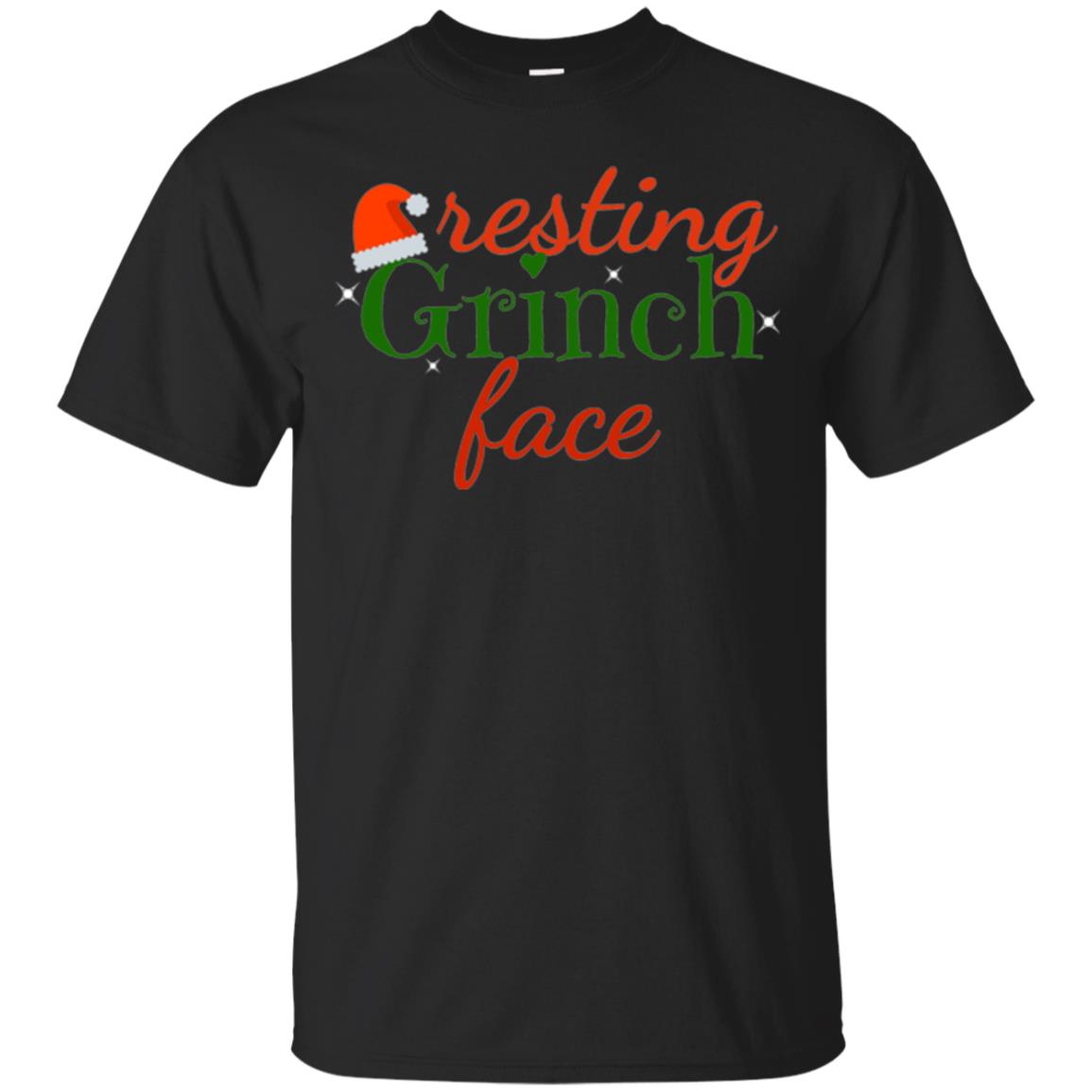 Funny Christmas T-shirt Resting Grinch Face Black