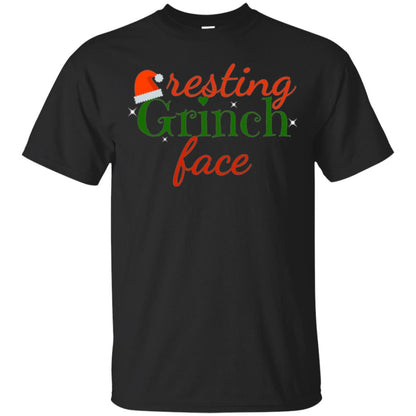 Funny Christmas T-shirt Resting Grinch Face Black