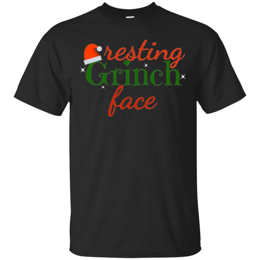 Funny Christmas T-shirt Resting Grinch Face Black