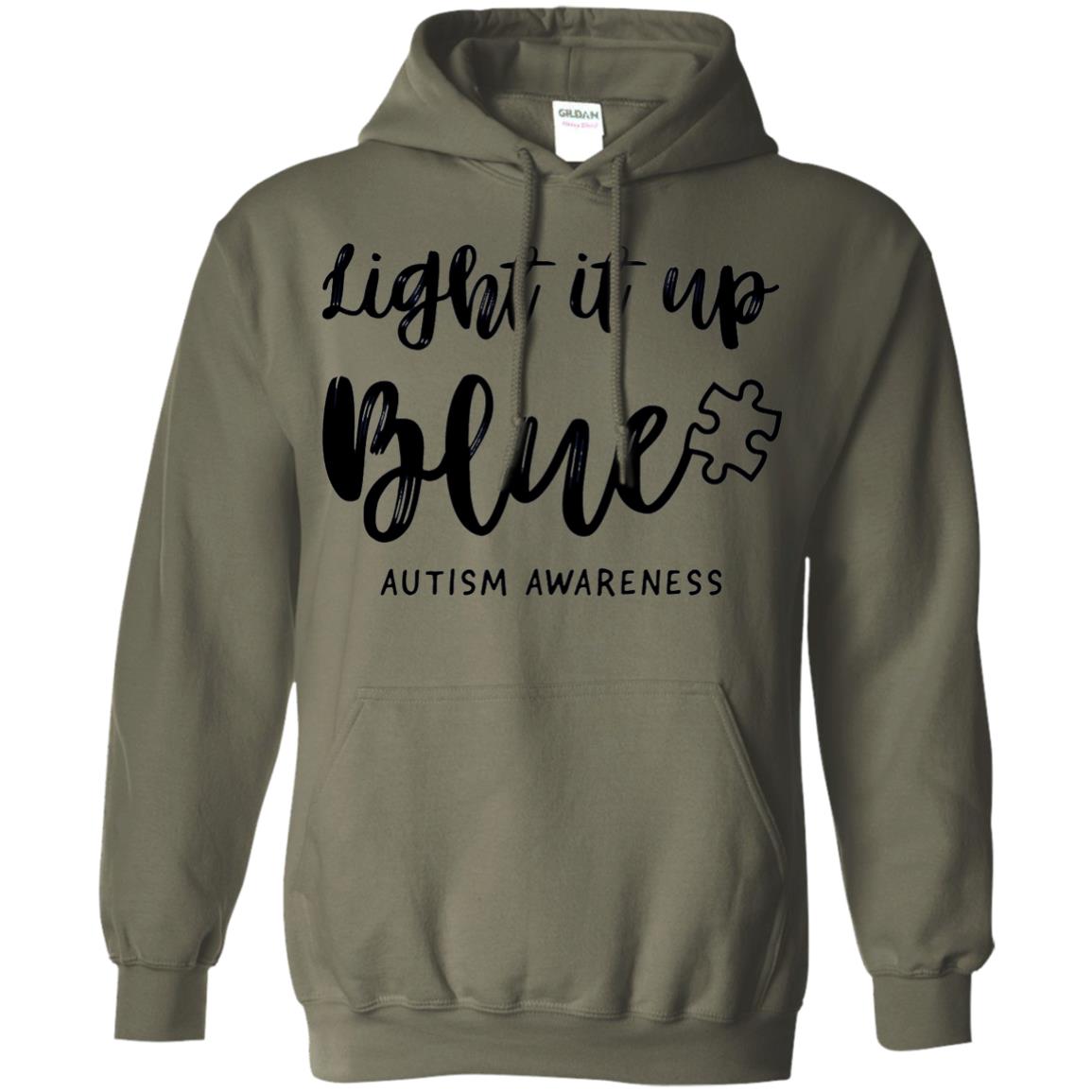 Autism Awareness Shirts Light It Up Blue Military Green